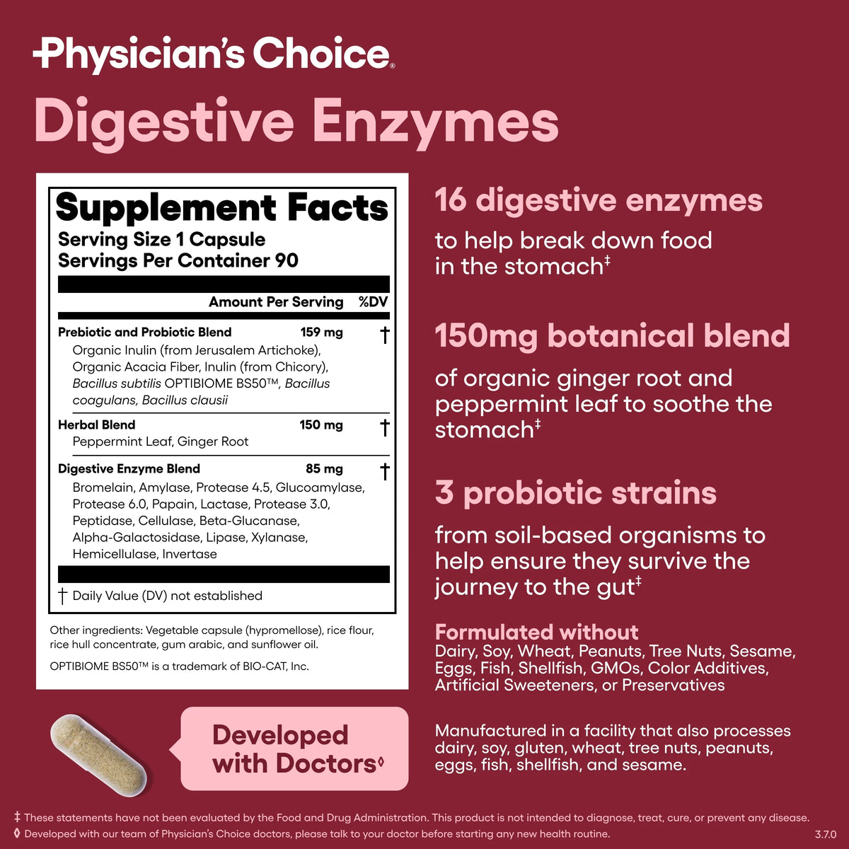 Physician'S Choice Digestive Enzymes - for Digestive Health & Gut Health, Bloating & Meal Time Discomfort for Men and Women, 90Ct